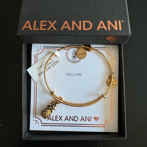 Alex and Ani Jewelry - Alex and Ani Pineapple Charm Bangle